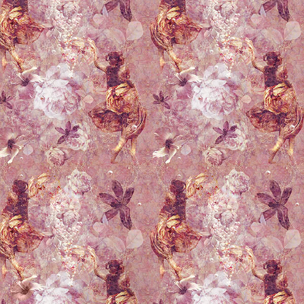 Ladies of Fleur Wallpaper (deep pink) by ATADesigns