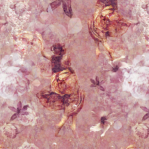 Ladies of Fleur Wallpaper (deep pink) by ATADesigns