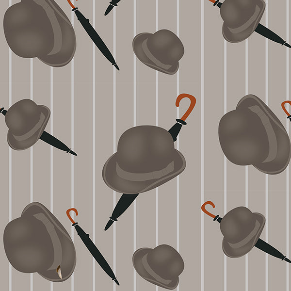 The Bowler Wallpaper Bowler Hats Wallpaper Pinstripes ATADesigns