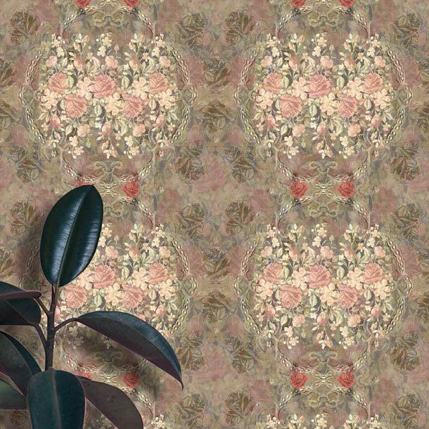 Vintage Floral Wallpaper (pink) by ATADesigns