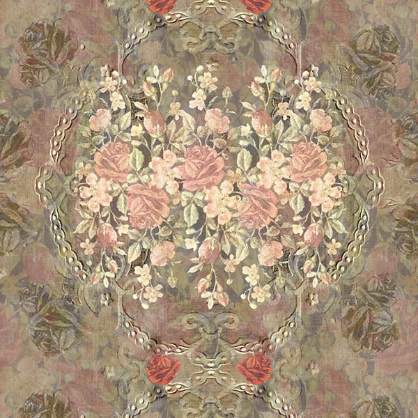 Vintage Floral Wallpaper (pink) by ATADesigns