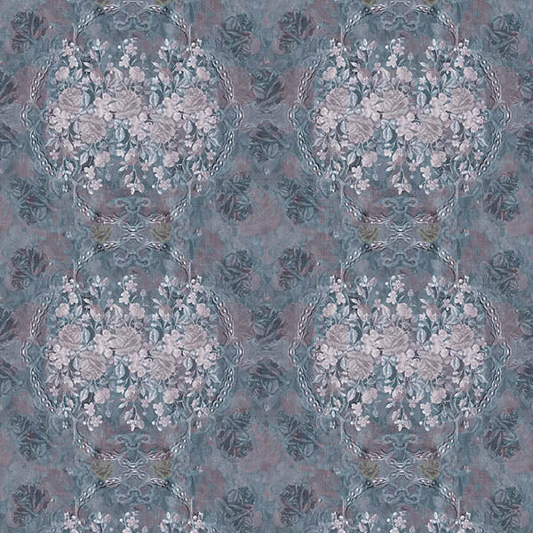 Vintage Floral Wallpaper (blue) by ATADesigns