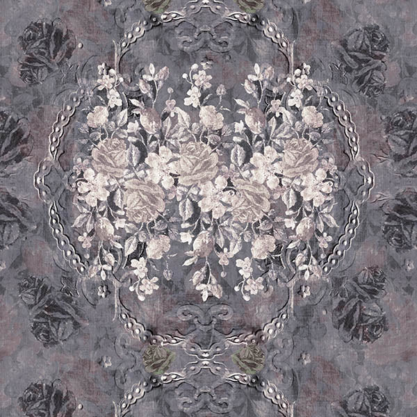 Vintage Floral Wallpaper (grey) by ATADesigns