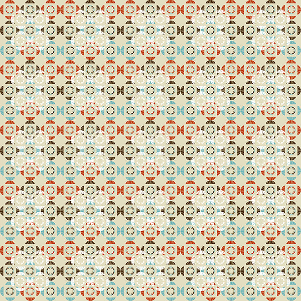 Abstract Floral Wallpaper (buff) by ATADesigns