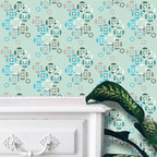 Abstract Floral Wallpaper 4 (blue) by ATADesigns