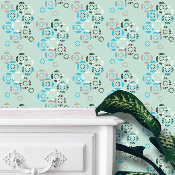 Abstract Floral Wallpaper 4 (blue) by ATADesigns