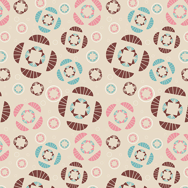 Abstract Floral Wallpaper (biscuit) by ATADesigns