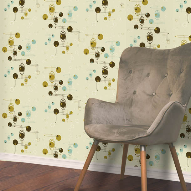 Baubles N Circles Wallpaper (green) by ATADesigns