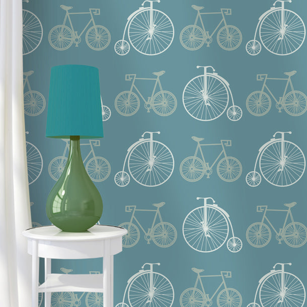 Bicycles Wallpaper (blue) by ATADesigns