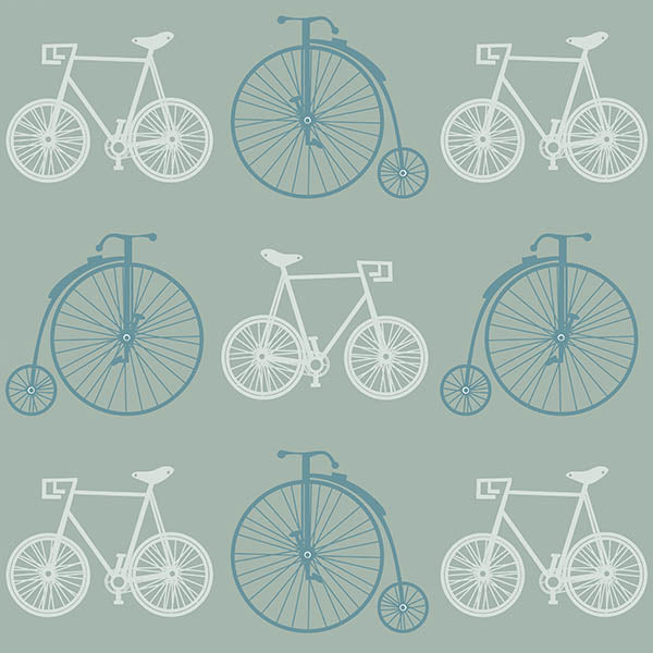 Bicycles Wallpaper (blue-grey) by ATADesigns