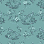 Bird in Floral Wallpaper (chalky-green) by ATADesigns