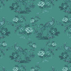Bird in Floral Wallpaper (cool-green) by ATADesigns