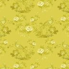 Bird in Floral Wallpaper (golden-yellow) by ATADesigns