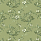 Bird in Floral Wallpaper (olive-green) by ATADesigns