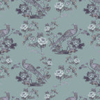 Bird in Floral Wallpaper (pale-grey) by ATADesigns