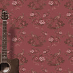 Bird in Floral Wallpaper (reddish-brown-light)