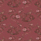 Bird in Floral Wallpaper (reddish-brown-light) by ATADesigns