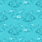 Bird in Floral Wallpaper (sky-blue) by ATADesigns