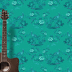 Bird in Floral Wallpaper (teal-green)