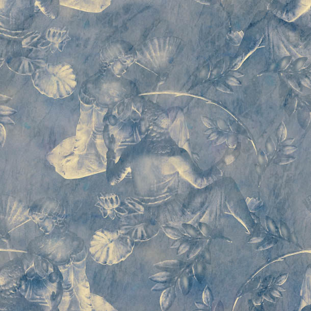 Charles and Nell Wallpaper (blue-grey)Funky Abstract Wallpaper by ATADesigns