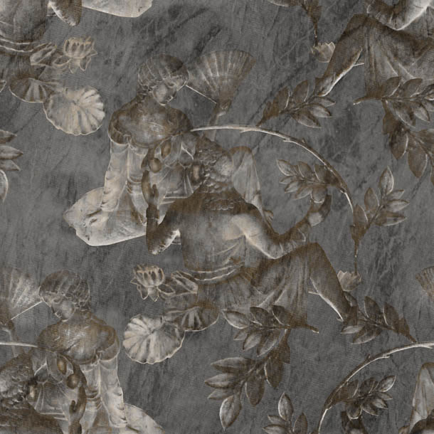 Charles and Nell Wallpaper (dramatic-grey-pearl)Funky Abstract Wallpaper by ATADesigns