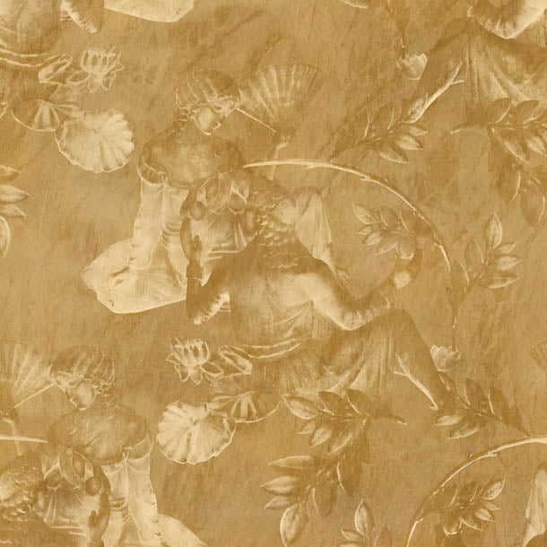 Charles and Nell Wallpaper (light-gold-ochre)Funky Abstract Wallpaper by ATADesigns