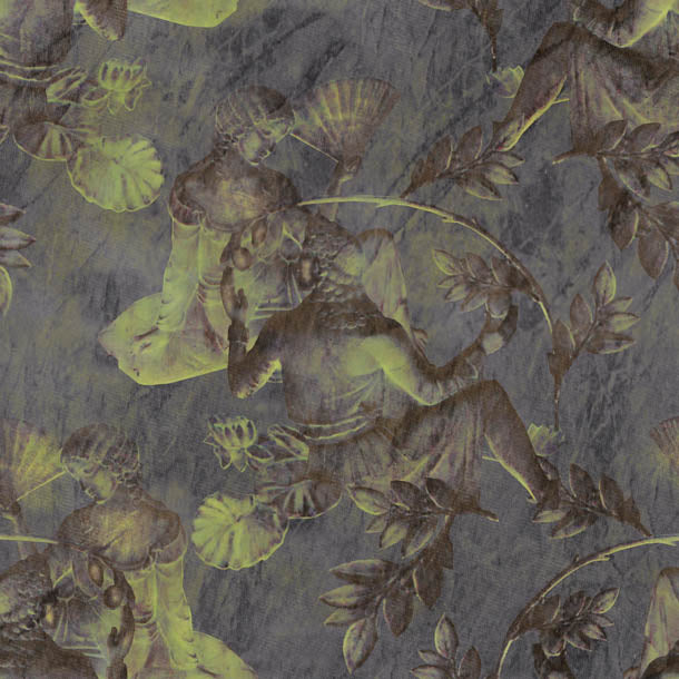 Charles and Nell Wallpaper (slate-grey-pearl)Funky Abstract Wallpaper by ATADesigns