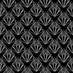 Classical Bloom Art Deco Wallpaper (black) by ATADesigns