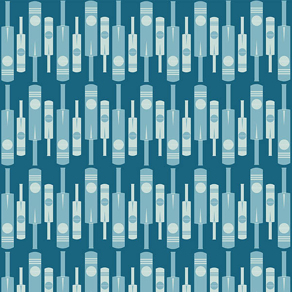 Cricket Bat and Ball Wallpaper (tripple blue) by ATADesigns