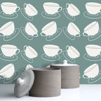 Cuppa Wallpaper (grey-green) by ATADesigns