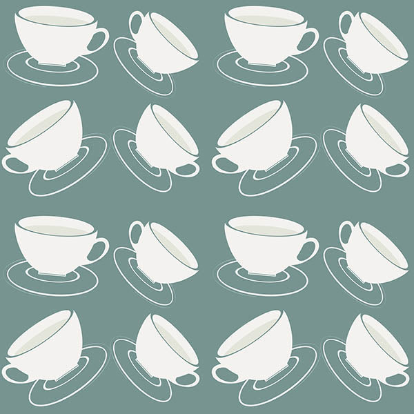 Cuppa Wallpaper (grey-green) by ATADesigns