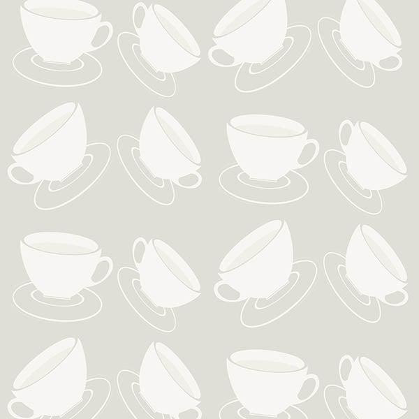 Cuppa Wallpaper (light-grey) vy ATADesigns