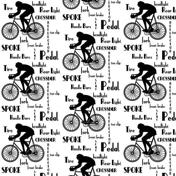 Cyclist Wallpaper (black-on-white) by ATADesigns
