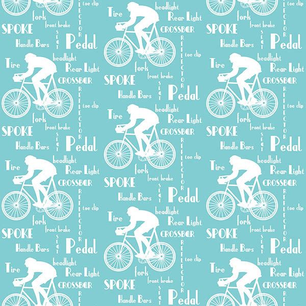 Cyclist Wallpaper (sea blue) by ATADesigns