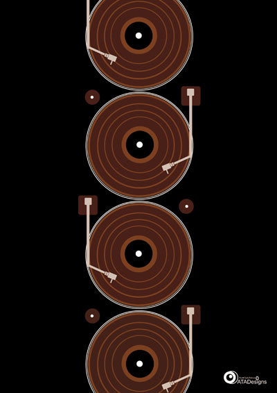 Decks Retro Art Print (brown)