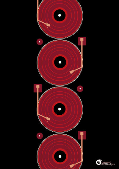 Decks Retro Art Print (red)