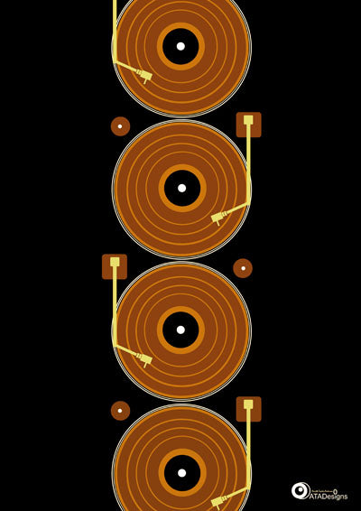 Decks Retro Art Print (tan)