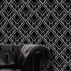 Diamond-Cut Art Deco Wallpaper (black) by ATADesigns