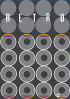 Dotty Retro Art Print (grey)