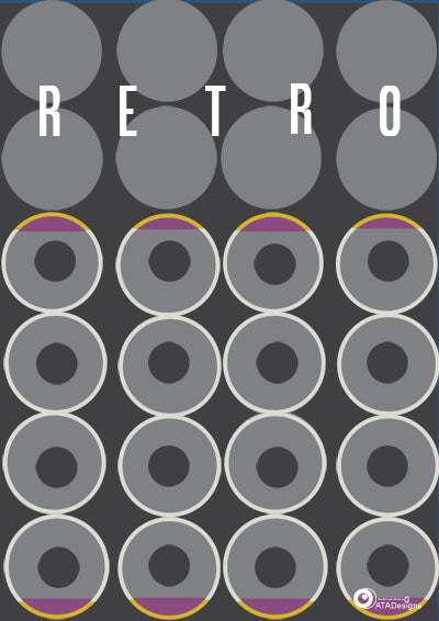 Dotty Retro Art Print (grey)