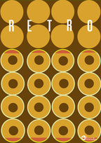 Dotty Retro Art Print (mustard)