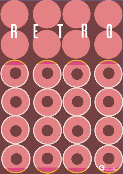 Dotty Retro Art Print (pink)