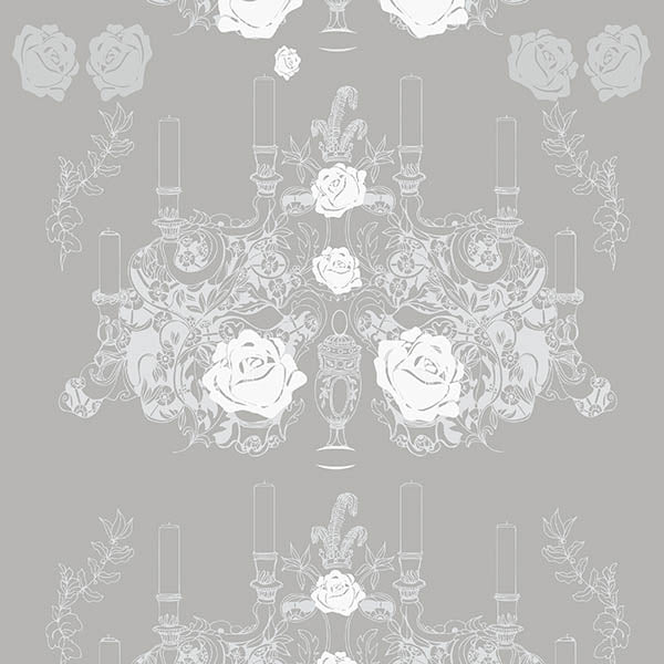 Elizabeth Rose Wallpaper (grey) by ATADesigns
