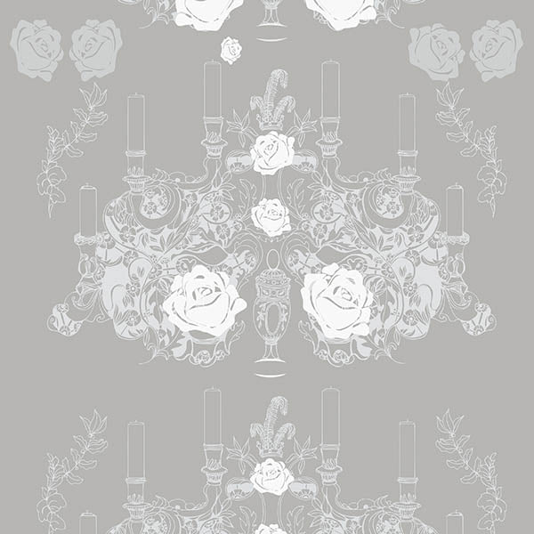 Elizabeth Rose Wallpaper (grey) by ATADesigns