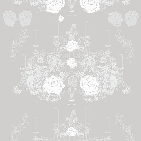 Elizabeth Rose Wallpaper (pale-grey) by ATADesigns