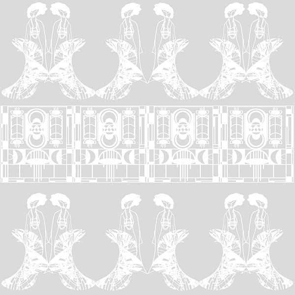 Enchanting Lilly Art Deco Wallpaper (light-grey by ATADesigns