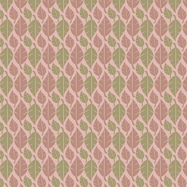 Fallen Leaves (coffee-green-on-pastel) Wallpaper by ATADesigns