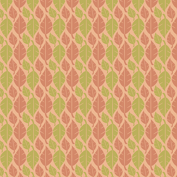 Fallen Leaves (peach-lime-mix-on-pastel) Wallpaper by ATADesigns