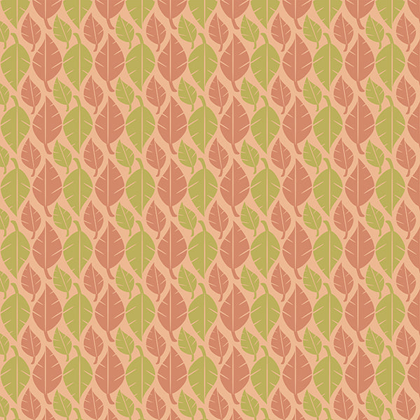 Fallen Leaves (peach-lime-mix-on-pastel) Wallpaper by ATADesigns