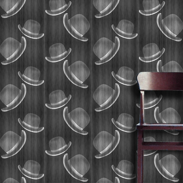 Floating Hats Wallpaper (grey)by ATADesigns